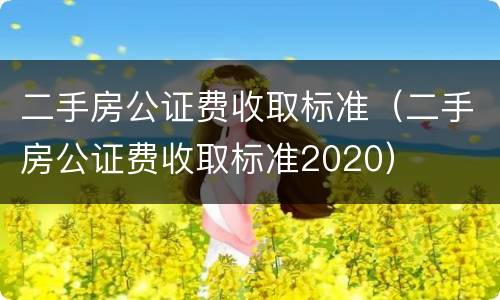 二手房公证费收取标准（二手房公证费收取标准2020）
