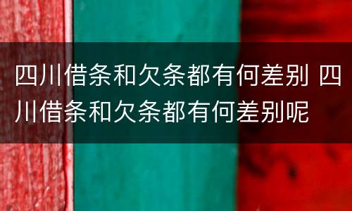 四川借条和欠条都有何差别 四川借条和欠条都有何差别呢