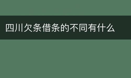 四川欠条借条的不同有什么