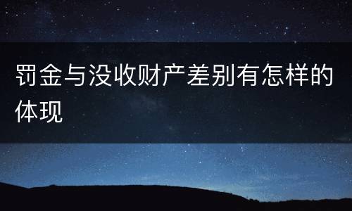 罚金与没收财产差别有怎样的体现