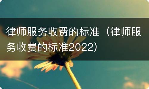 律师服务收费的标准（律师服务收费的标准2022）