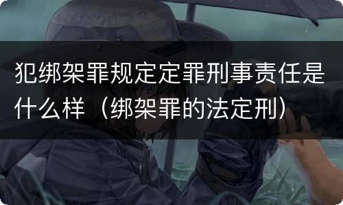 犯绑架罪规定定罪刑事责任是什么样（绑架罪的法定刑）