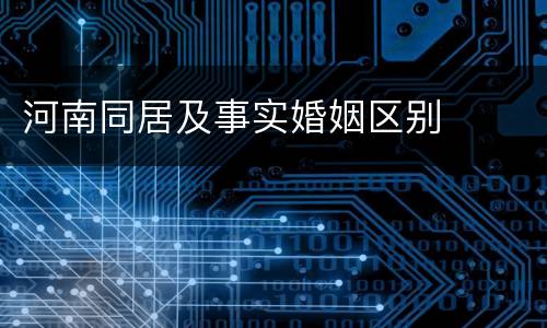 河南同居及事实婚姻区别