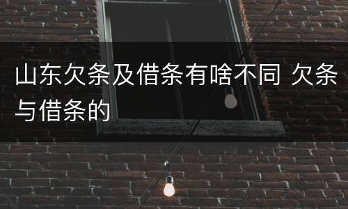 山东欠条及借条有啥不同 欠条与借条的