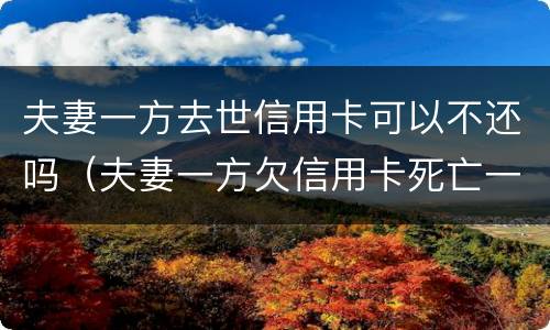 夫妻一方去世信用卡可以不还吗（夫妻一方欠信用卡死亡一方无力偿还）