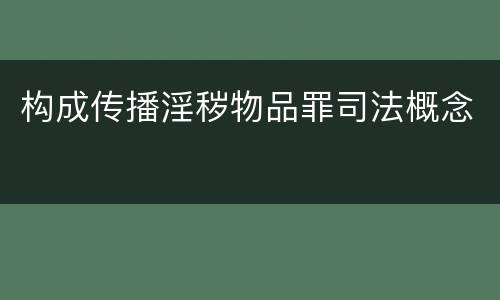 构成传播淫秽物品罪司法概念