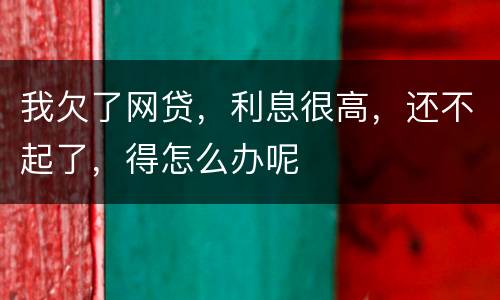 我欠了网贷，利息很高，还不起了，得怎么办呢