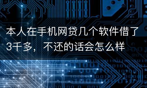 本人在手机网贷几个软件借了3千多，不还的话会怎么样