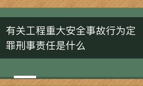 有关工程重大安全事故行为定罪刑事责任是什么