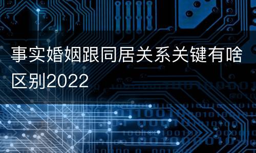 事实婚姻跟同居关系关键有啥区别2022