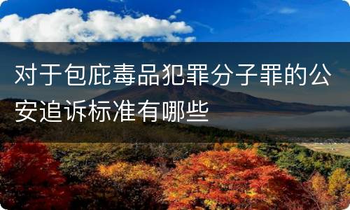 对于包庇毒品犯罪分子罪的公安追诉标准有哪些