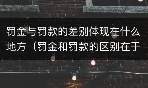 罚金与罚款的差别体现在什么地方（罚金和罚款的区别在于）
