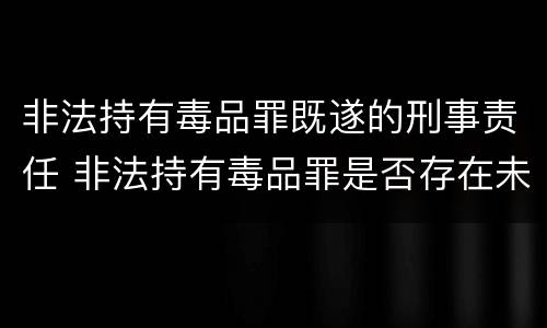非法持有毒品罪既遂的刑事责任 非法持有毒品罪是否存在未遂