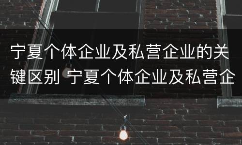 宁夏个体企业及私营企业的关键区别 宁夏个体企业及私营企业的关键区别是
