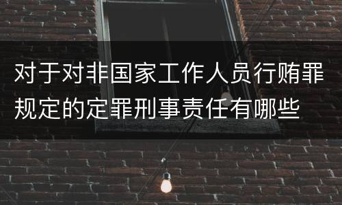 对于对非国家工作人员行贿罪规定的定罪刑事责任有哪些