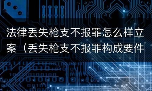法律丢失枪支不报罪怎么样立案（丢失枪支不报罪构成要件）