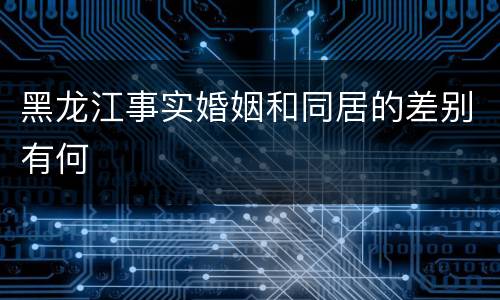 黑龙江事实婚姻和同居的差别有何