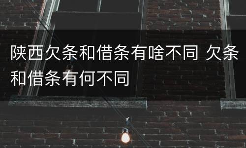 陕西欠条和借条有啥不同 欠条和借条有何不同