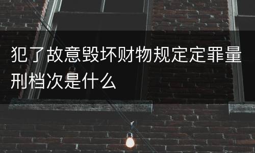 犯了故意毁坏财物规定定罪量刑档次是什么