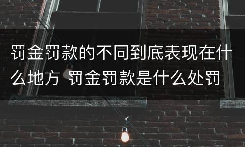 罚金罚款的不同到底表现在什么地方 罚金罚款是什么处罚