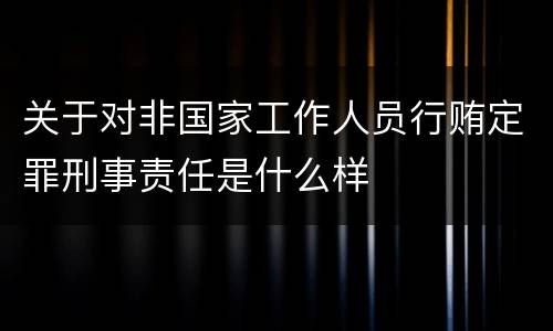 关于对非国家工作人员行贿定罪刑事责任是什么样