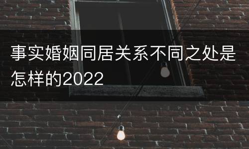 事实婚姻同居关系不同之处是怎样的2022