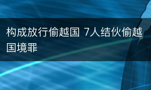 构成放行偷越国 7人结伙偷越国境罪