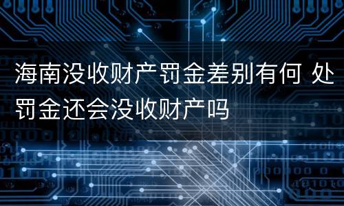 海南没收财产罚金差别有何 处罚金还会没收财产吗