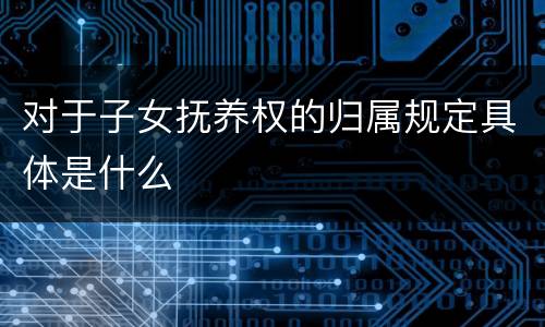 对于子女抚养权的归属规定具体是什么