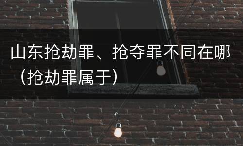 山东抢劫罪、抢夺罪不同在哪（抢劫罪属于）