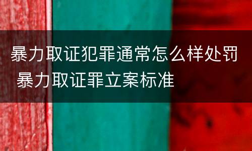 暴力取证犯罪通常怎么样处罚 暴力取证罪立案标准