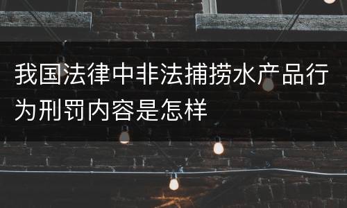 我国法律中非法捕捞水产品行为刑罚内容是怎样