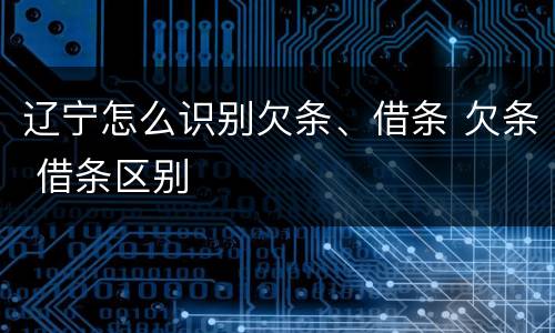 辽宁怎么识别欠条、借条 欠条 借条区别