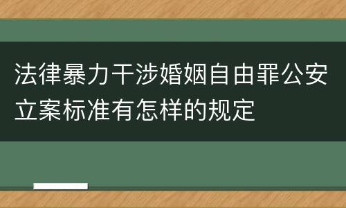 法律暴力干涉婚姻自由罪公安立案标准有怎样的规定