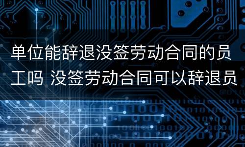 单位能辞退没签劳动合同的员工吗 没签劳动合同可以辞退员工吗