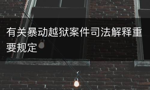 有关暴动越狱案件司法解释重要规定