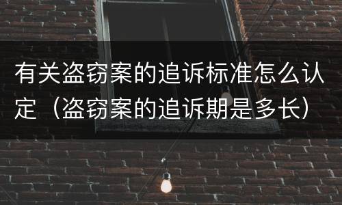 有关盗窃案的追诉标准怎么认定（盗窃案的追诉期是多长）