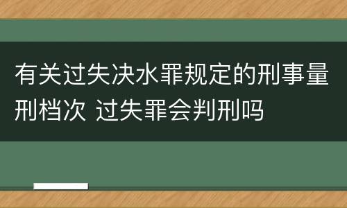 有关过失决水罪规定的刑事量刑档次 过失罪会判刑吗