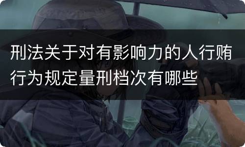 刑法关于对有影响力的人行贿行为规定量刑档次有哪些