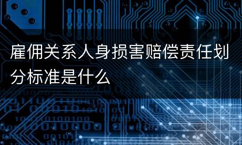 雇佣关系人身损害赔偿责任划分标准是什么