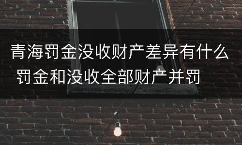 青海罚金没收财产差异有什么 罚金和没收全部财产并罚