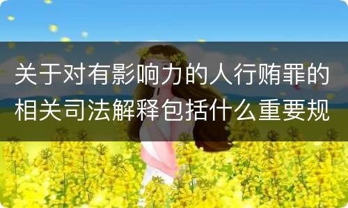 关于对有影响力的人行贿罪的相关司法解释包括什么重要规定