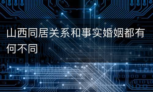 山西同居关系和事实婚姻都有何不同
