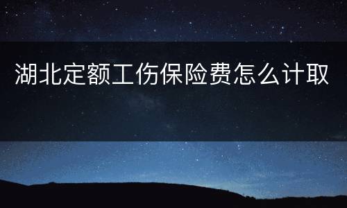 湖北定额工伤保险费怎么计取