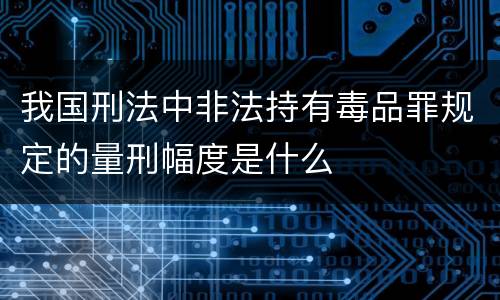 我国刑法中非法持有毒品罪规定的量刑幅度是什么