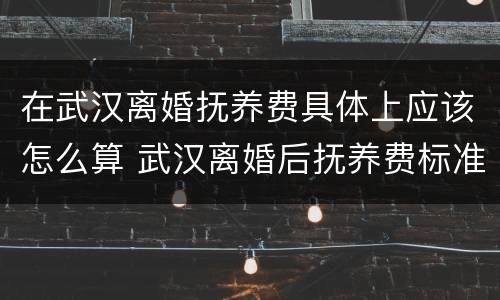 在武汉离婚抚养费具体上应该怎么算 武汉离婚后抚养费标准2020