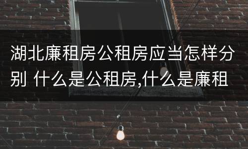 湖北廉租房公租房应当怎样分别 什么是公租房,什么是廉租房