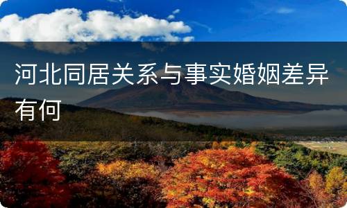 河北同居关系与事实婚姻差异有何