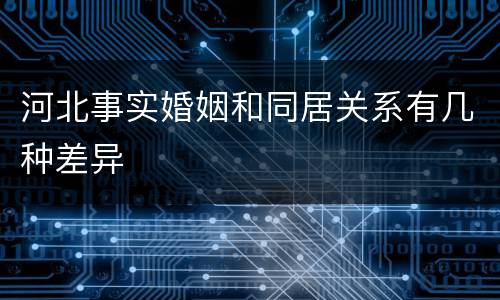 河北事实婚姻和同居关系有几种差异