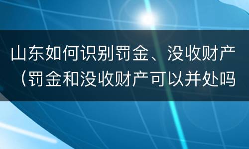 山东如何识别罚金、没收财产（罚金和没收财产可以并处吗）